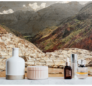 Papel pintado paisaje paisaje de montañas majestuosas - TenVinilo