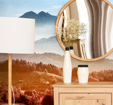 Papel pintado paisaje paisaje montañoso salvaje - TenVinilo