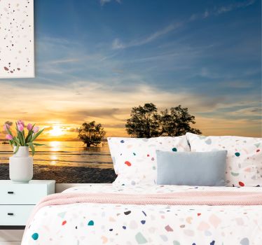 Papel pintado paisaje puesta de sol serena - TenVinilo