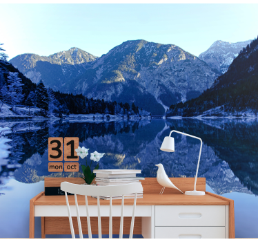 Papel pintado paisaje reflejo de montaña - TenVinilo