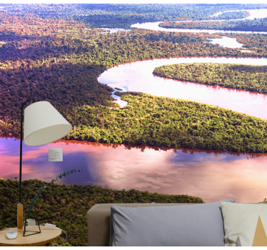 Papel pintado paisaje río serpenteante - TenVinilo