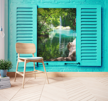 Papel pintado paisaje serena vista al agua - TenVinilo