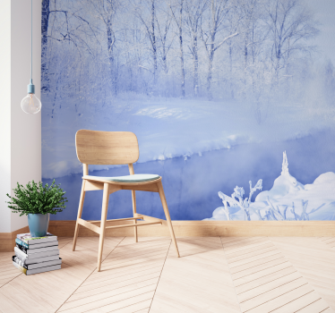 Papel pintado paisaje serenidad de paisaje invernal - TenVinilo