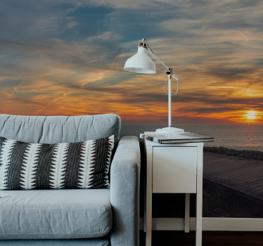 Papel pintado paisaje sereno horizonte oceánico - TenVinilo
