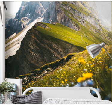 Papel pintado paisaje terreno montañoso - TenVinilo