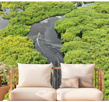 Papel pintado paisaje viaje escénico por el río - TenVinilo