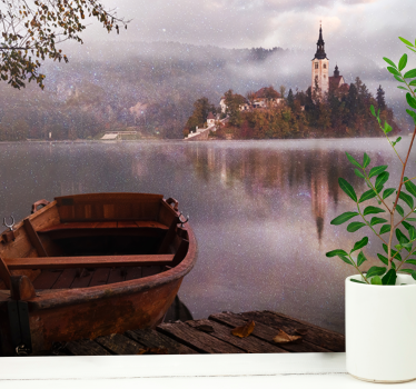 Papel pintado paisaje vista de lago tranquilo - TenVinilo