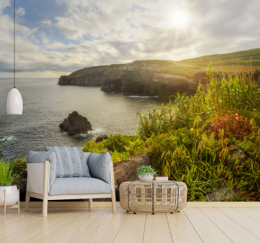 Papel pintado paisaje vista de los acantilados costeros - TenVinilo