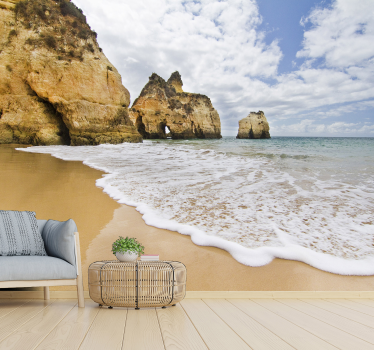 Papel pintado paisaje vista de los acantilados junto al mar - TenVinilo