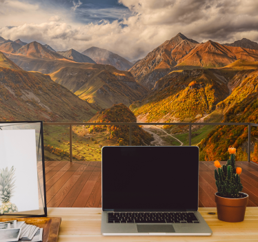 Papel pintado paisaje vista de montaña regal - TenVinilo