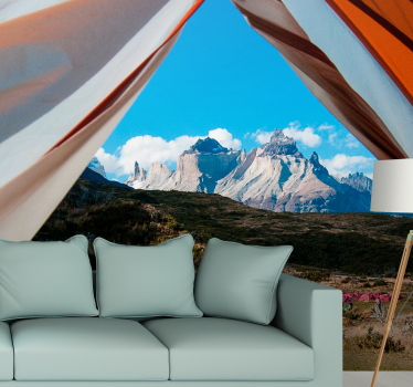 Papel pintado paisaje vista de montañas - TenVinilo