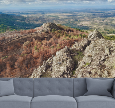 Papel pintado paisaje vista de terreno montañoso - TenVinilo