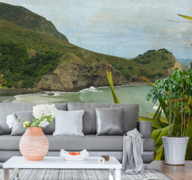 Papel pintado paisaje vista de vegetación costera - TenVinilo