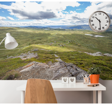 Papel pintado paisaje vista de vegetación montañosa - TenVinilo