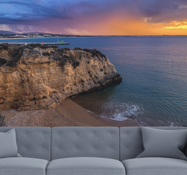 Papel pintado paisaje vista del acantilado junto al mar - TenVinilo