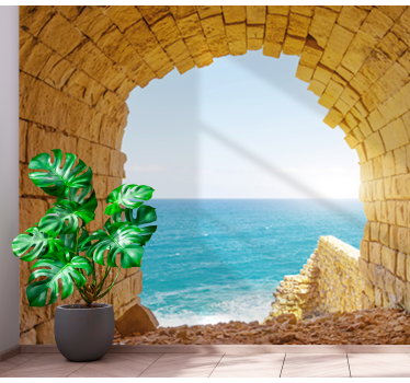 Papel pintado paisaje vista del arco marítimo - TenVinilo