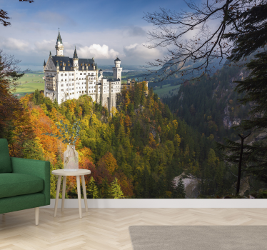 Papel pintado paisaje vista del castillo majestuoso - TenVinilo