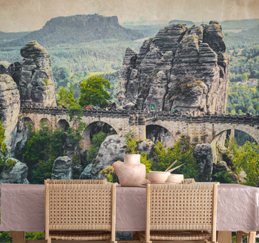 Papel pintado paisaje vista del puente bastei - TenVinilo