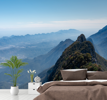 Papel pintado paisaje vista impresionante de montañas - TenVinilo