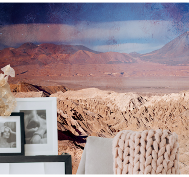 Papel pintado paisaje escenario montañoso del desierto - TenVinilo