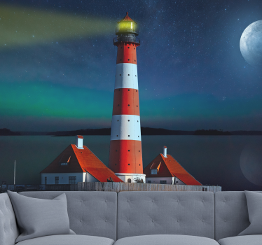 Papel pintado paisaje vista nocturna del faro - TenVinilo