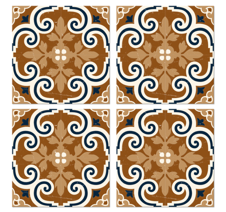 Posavasos de vinilo azulejo estilo cemento - TenVinilo