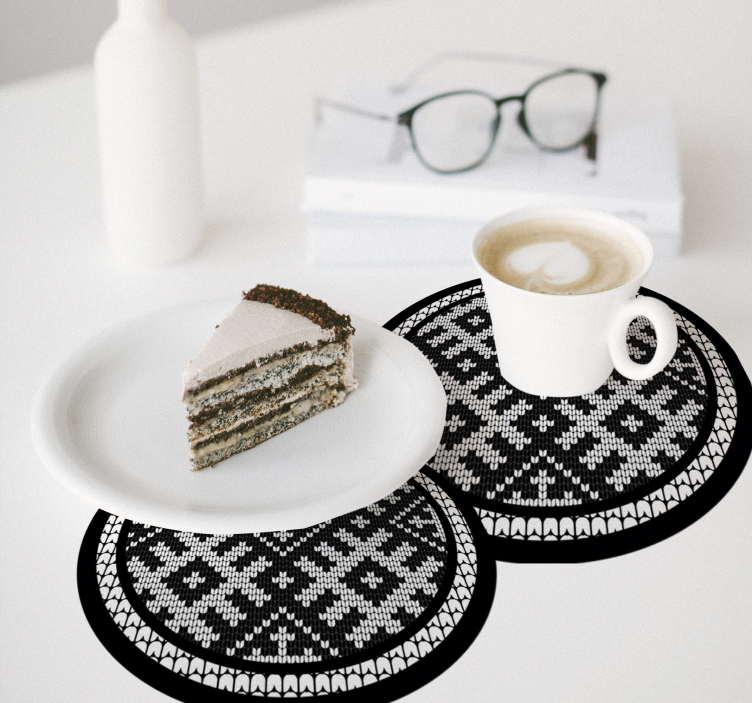 Posavasos textura diseño de punto tejido - TenVinilo