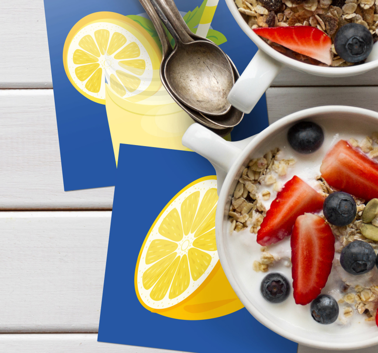 Posavasos azulejo bebida refrescante de limón - TenVinilo