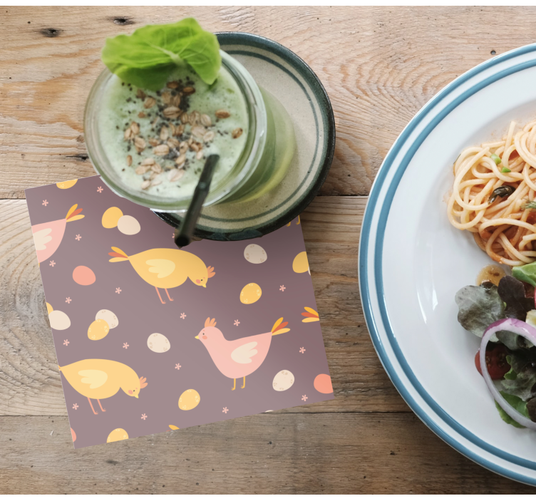 Posavasos boda patrón de aves encantadoras - TenVinilo