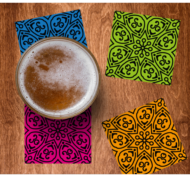 Posavasos cerveza con diseño atrevido y colorido - TenVinilo
