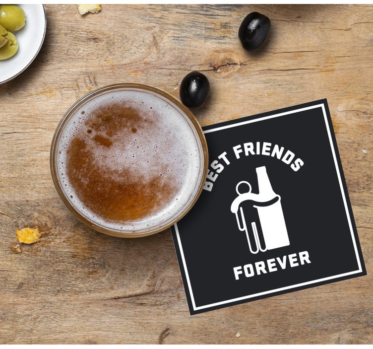 Posavasos cerveza mejores amigos abrazan la cerveza - TenVinilo