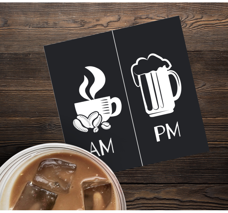Posavasos con frases café por la mañana cerveza por la tarde - TenVinilo