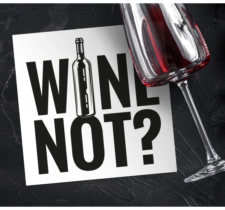 Posavasos con frases frase divertida de botella de vino - TenVinilo