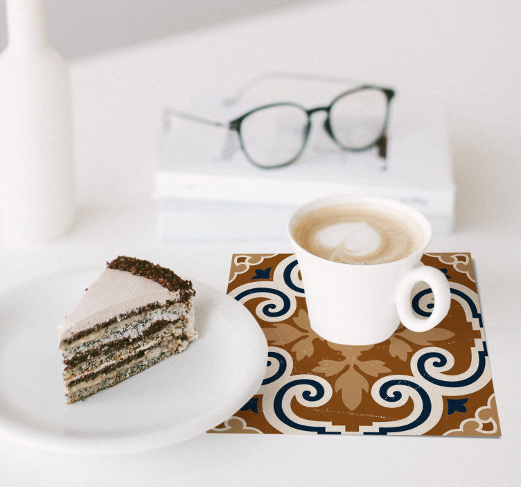 Posavasos de vinilo azulejo estilo cemento - TenVinilo