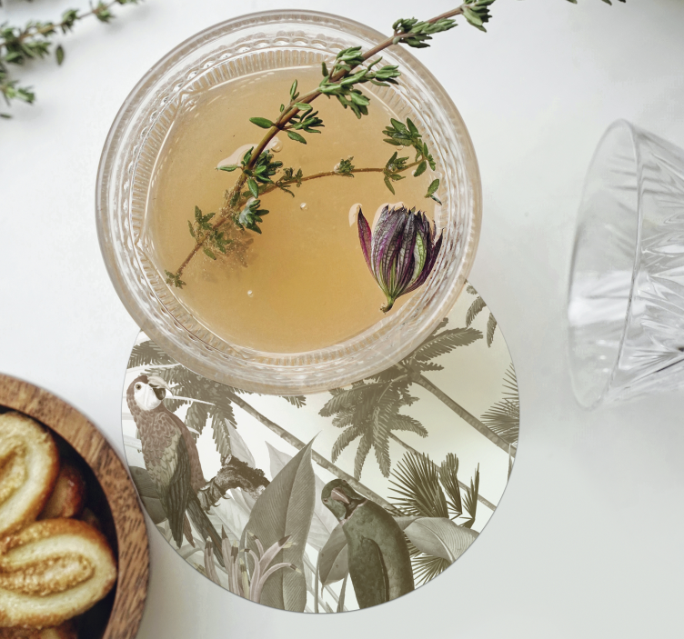 Posavasos de vinilo Fauna tropical vintage - TenVinilo