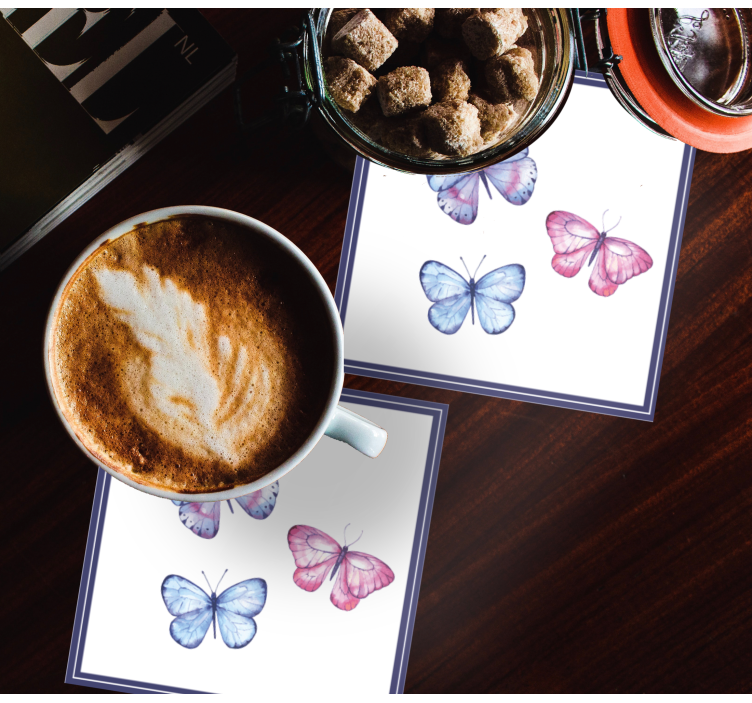 Posavasos frikis arreglo de mariposas coloridas - TenVinilo