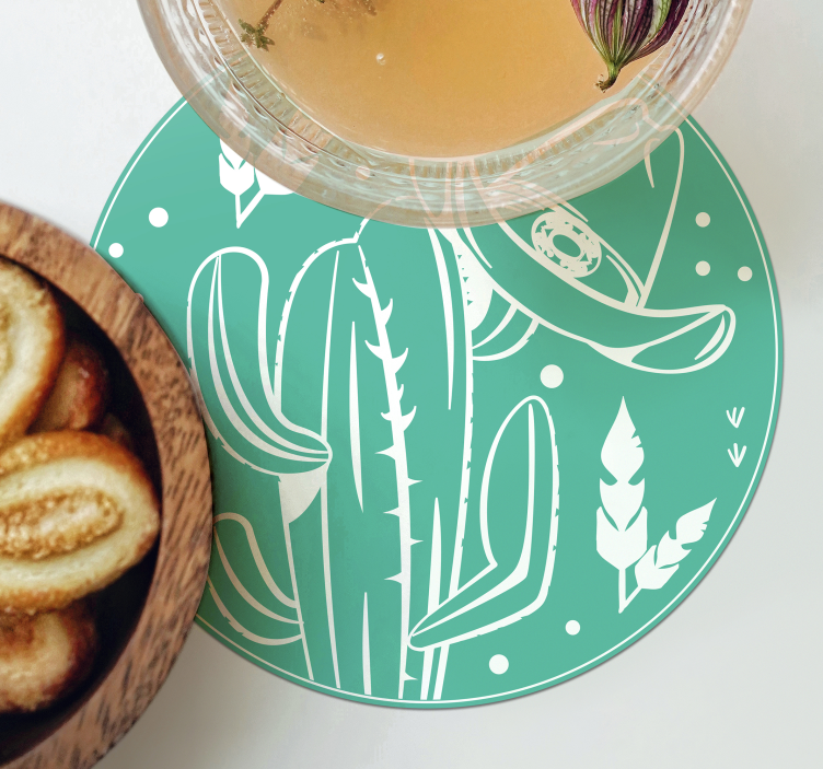 Posavasos frikis cactus con sombrero - TenVinilo