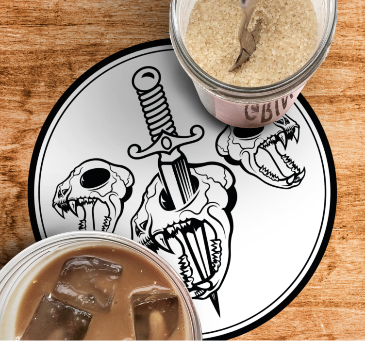 Posavasos frikis calavera y espada - TenVinilo