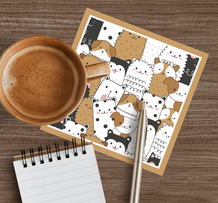 Posavasos frikis caras de animales lindos - TenVinilo