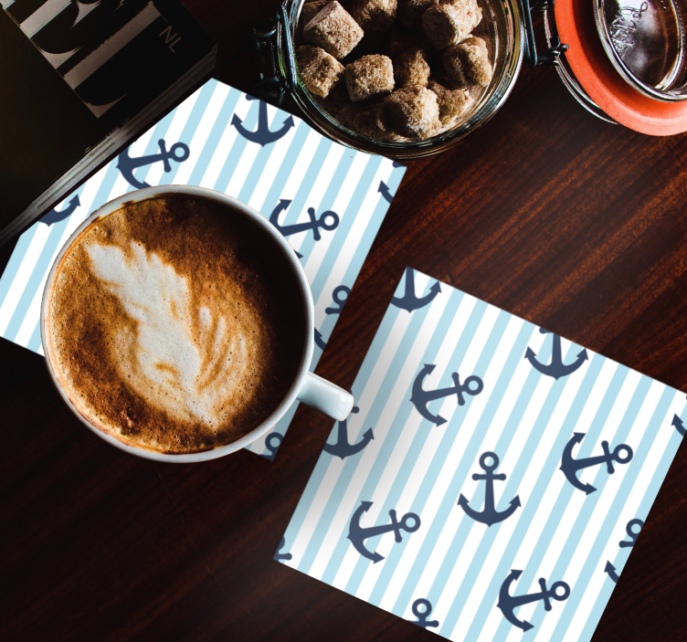 Posavasos frikis con diseño de anclas náuticas - TenVinilo