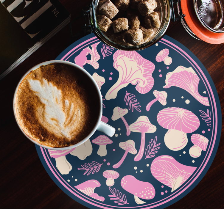 Posavasos frikis con patrones de hongos juguetones - TenVinilo