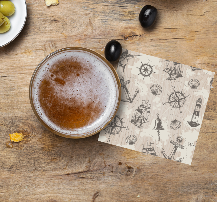 Posavasos frikis con patrones náuticos - TenVinilo