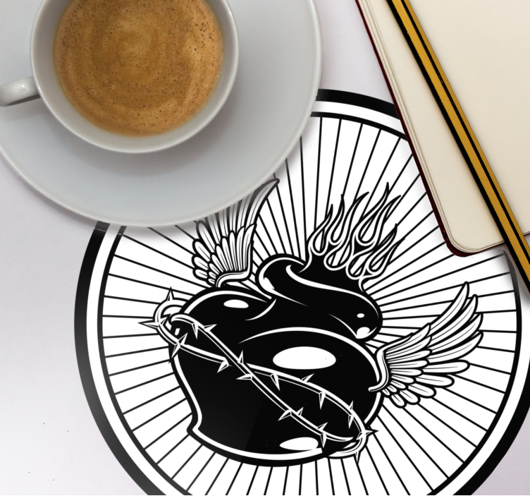 Posavasos frikis corazón alado con espinas - TenVinilo