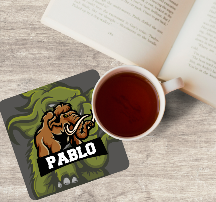 Posavasos frikis diseño de emblema de mamut - TenVinilo