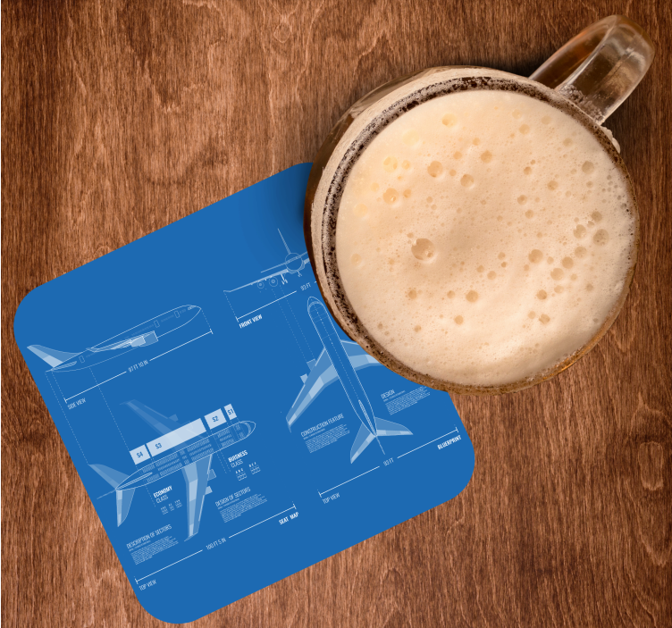 Posavasos frikis diseño de plano de avión - TenVinilo