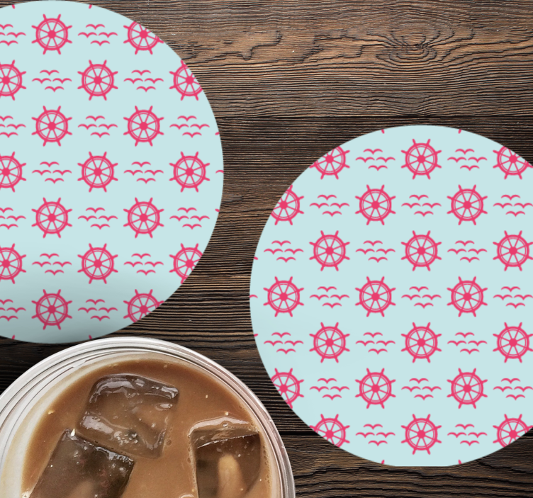 Posavasos frikis diseño de rueda náutica - TenVinilo