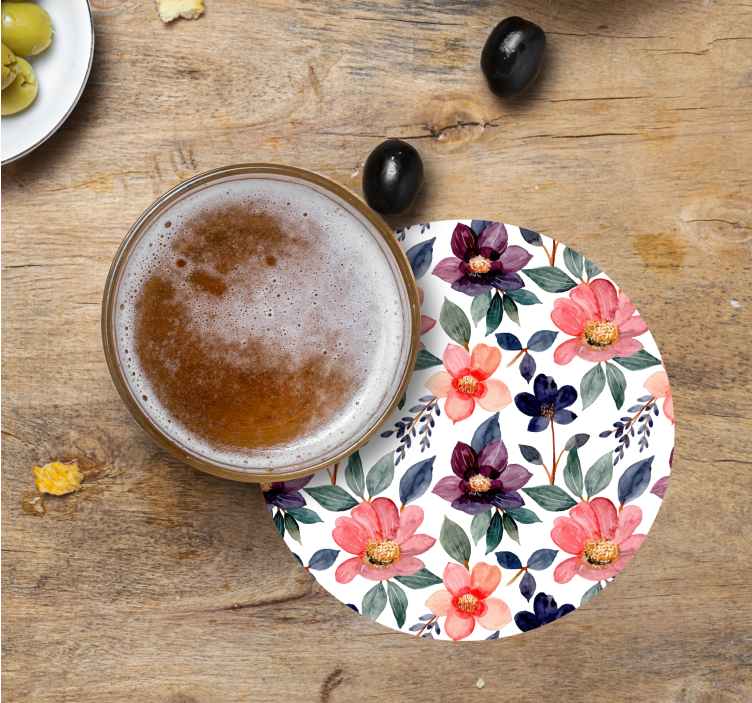 Posavasos frikis estampado floral salpicado - TenVinilo