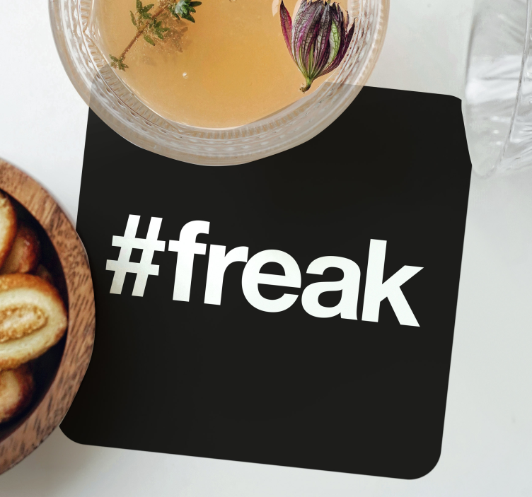 Posavasos frikis fondo negro con hashtag - TenVinilo