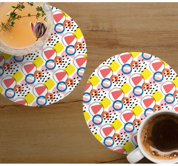 Posavasos frikis formas abstractas coloridas - TenVinilo