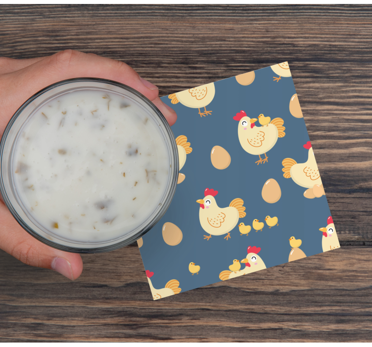 Posavasos frikis gallinas juguetonas con huevos - TenVinilo